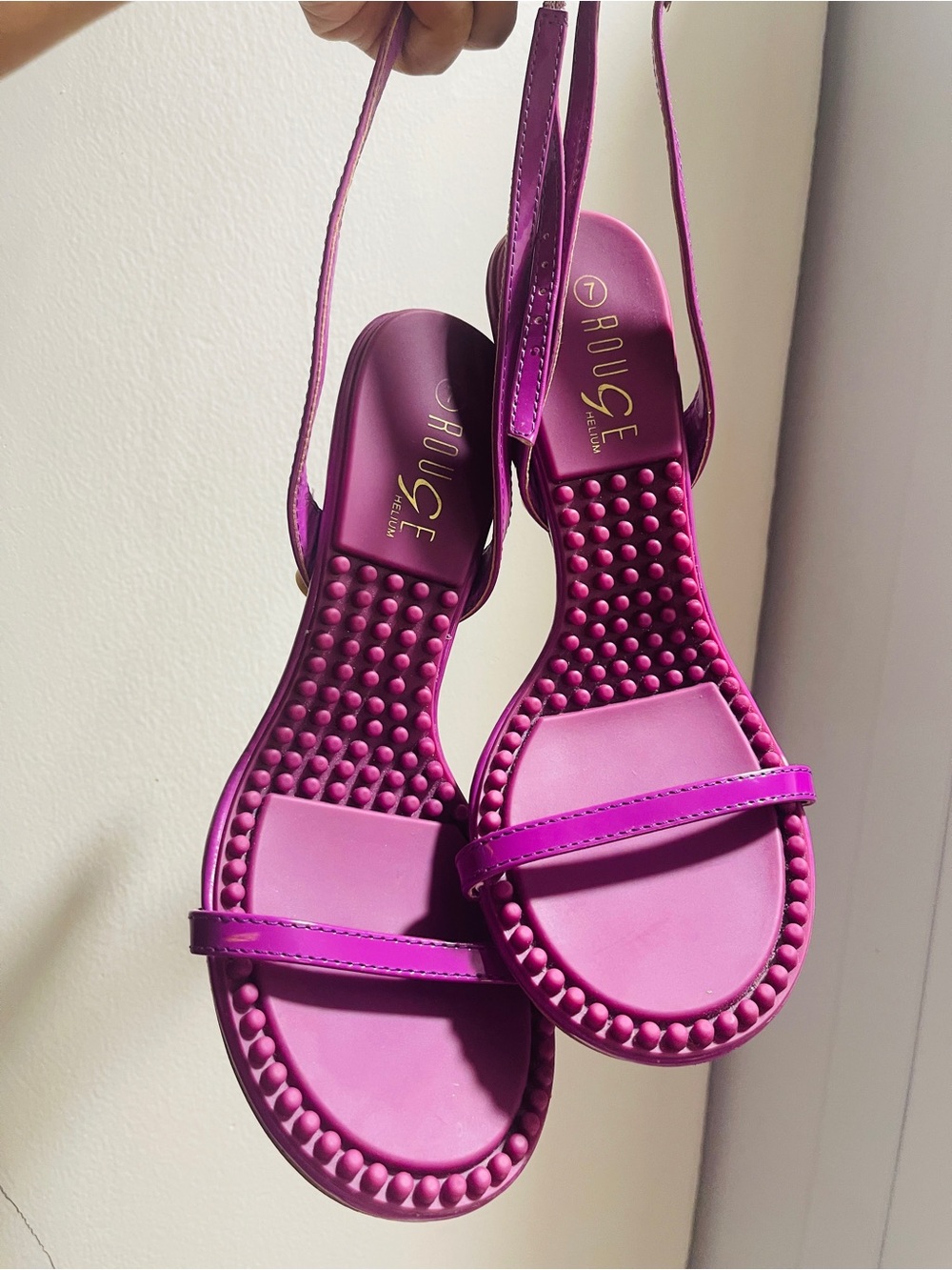 Rouge Helium Purple Slingback Studded Sandals